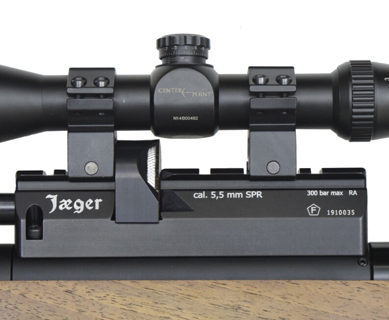 Пневматическая Винтовка Jager SPR Карабин (5.5 мм, 450 мм, складной приклад, дерево)