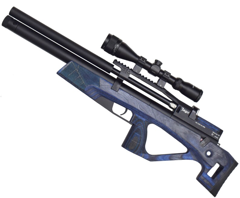 Пневматическая винтовка Jager SPR BullPup (PCP, 6.35 мм, ламинат, синий, 470 мм)
