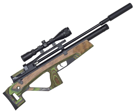 Пневматическая винтовка Jager SP BullPup (PCP, 550 мм, 6.35 мм, ламинат, зеленый) полигонал