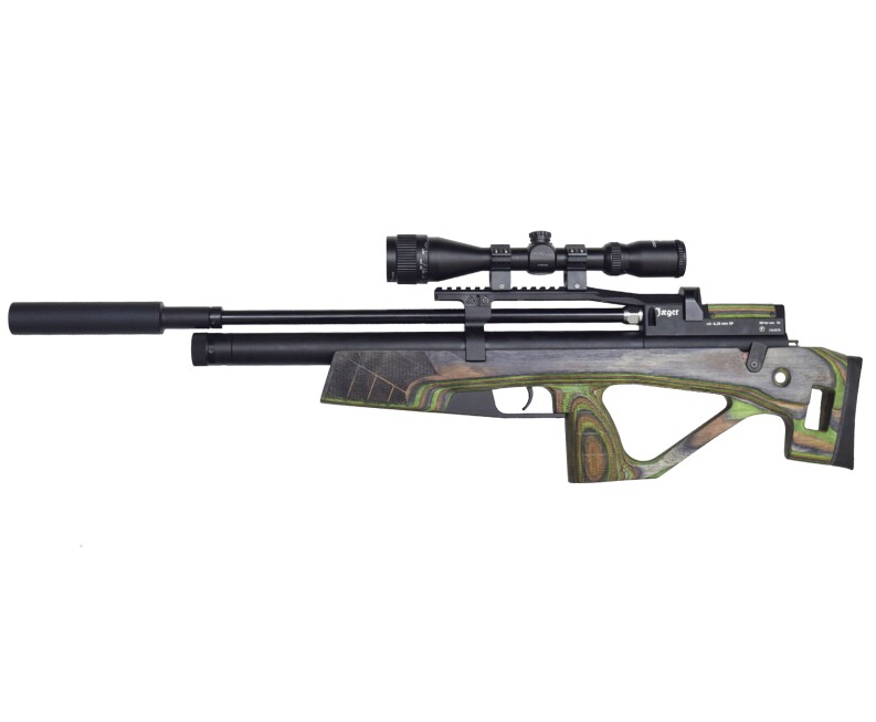 Пневматическая винтовка Jager SP BullPup (PCP, 550 мм, 6.35 мм, ламинат, зеленый) полигонал