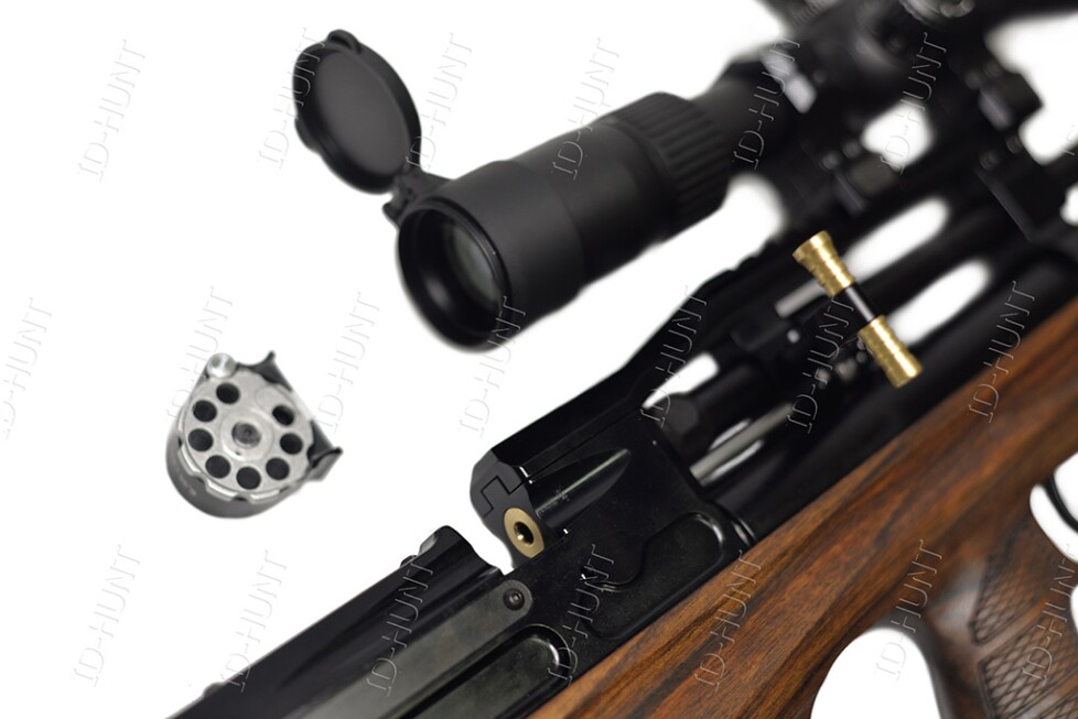 PCP Егерь с передним взводом  Jager SP BullPup  Колба (6.35 мм, дерево, 550 мм) полигонал